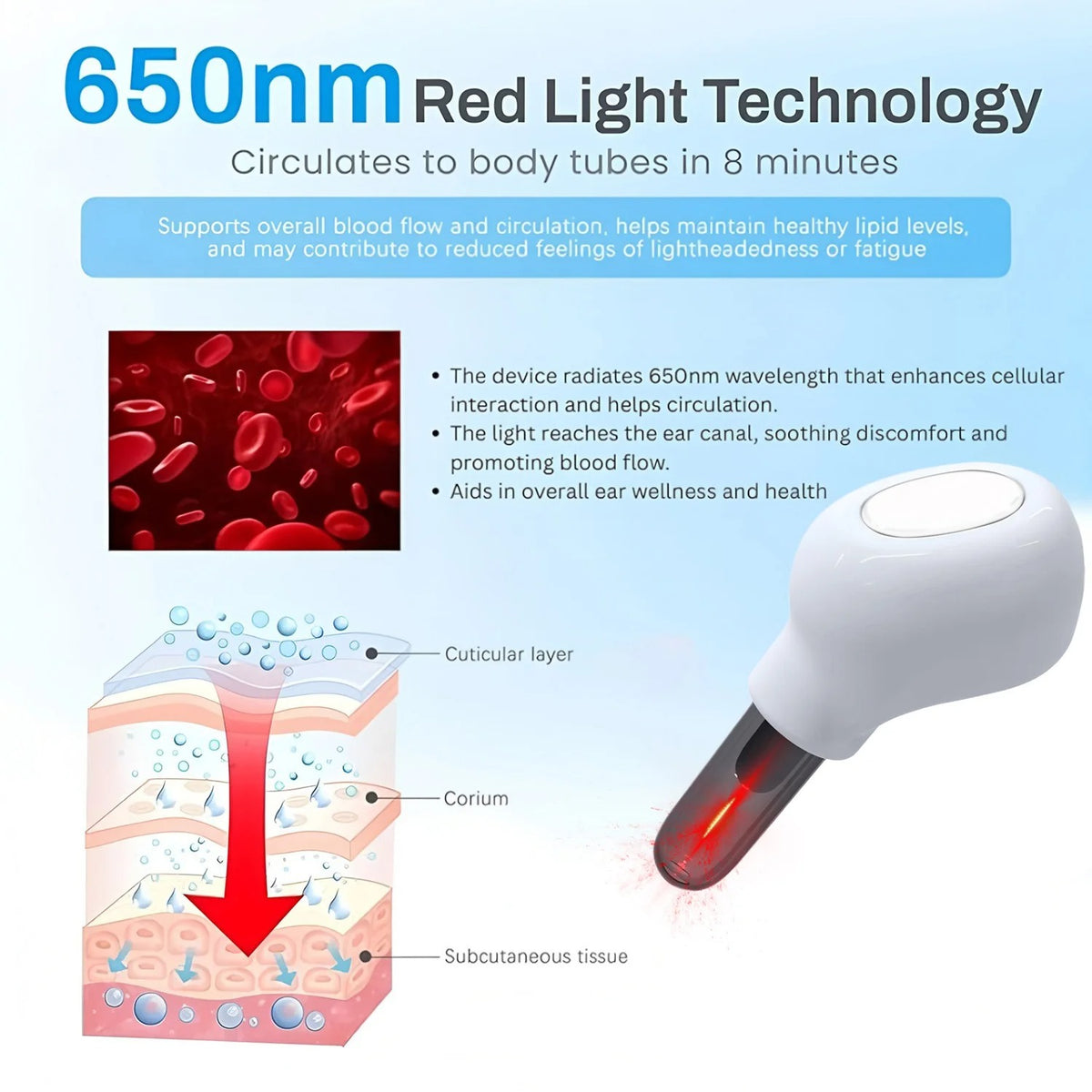 Red Light Auditory Phototherapy Device